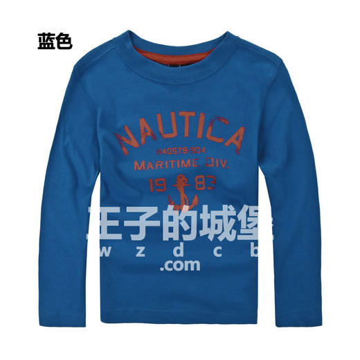 帆船 童装男童 做旧字母 圆领长袖T恤 特惠 NK30 商品图2