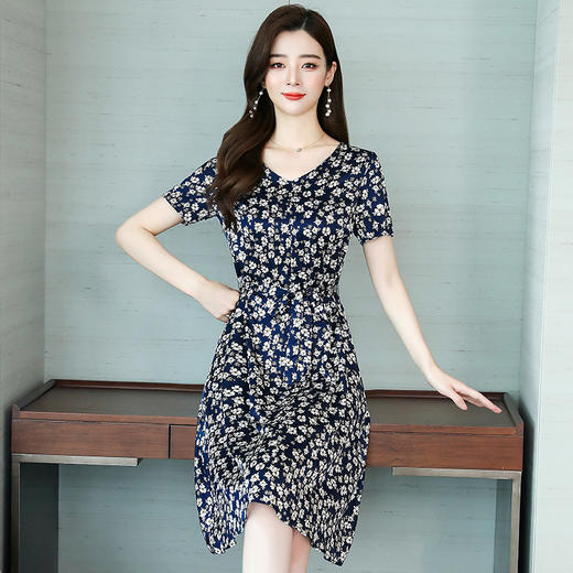 上海旗袍厂ASE-2291    碎花收腰真丝连衣裙 商品图2
