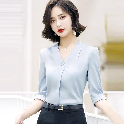 XP-6316XXN女韩版职业装 2020新款v领短袖工作服 商品图0