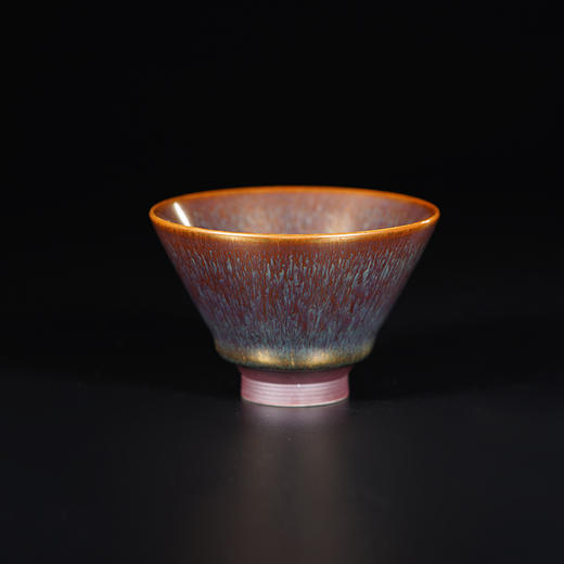 龙德堂陶艺 范泽锋烧 金丝玉毫天目盏-斗笠（蓝色款） (库存请咨询客服) 商品图1