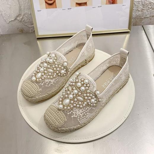 LN-F112新款蕾丝网面圆头平底休闲单鞋 商品图4