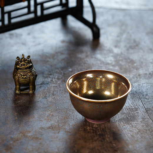 龙德堂陶艺 范泽锋烧 金丝玉毫天目盏-敞口（大） (库存请咨询客服) 商品图0