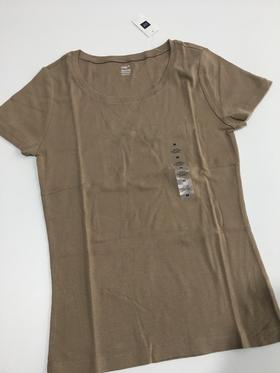 【闭着眼睛来捡漏】聚划算 出口原单 女款T 2色 随意穿搭的惬意 就在这里 休闲T恤 螺纹面料 舒适度高 面料柔软 小升初的大童可以入