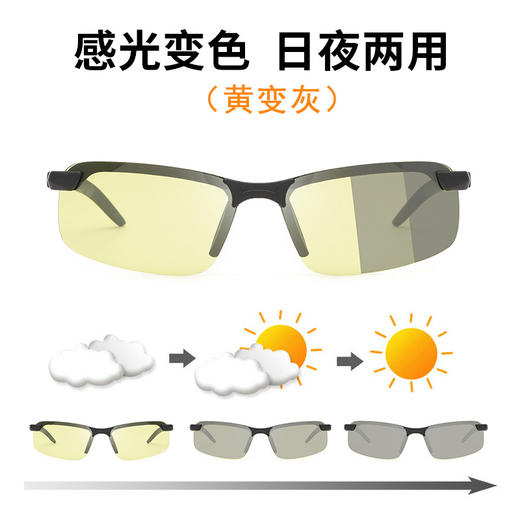 OLO-3043PC sunglasses感光变色偏光太阳镜  日夜两用开车眼镜钓鱼夜视墨镜 商品图0