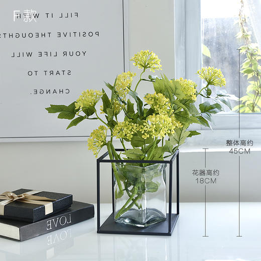 仿真花假花简约铁框新中式独特客厅餐桌茶几玄关卧室摆设室内摆件 商品图2