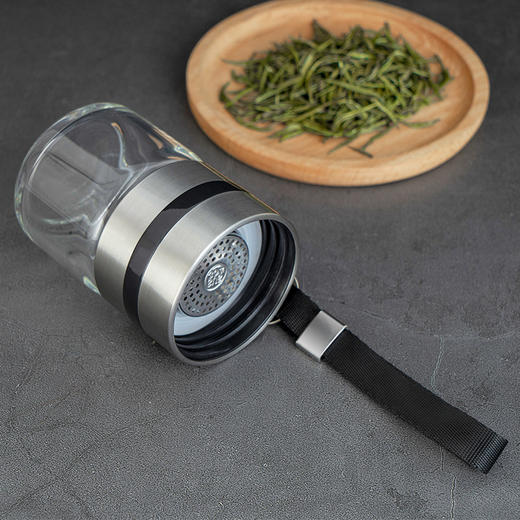 Debo茶水分离泡茶杯过滤双层玻璃杯透明创意水杯便携家用男女杯子特尔斯 商品图4