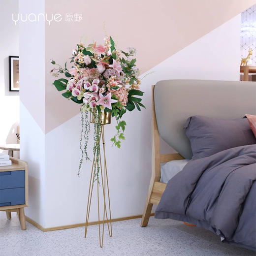 仿真花假花客厅酒店落地大束大型金属架现代高档轻奢装饰花摆设件 商品图2