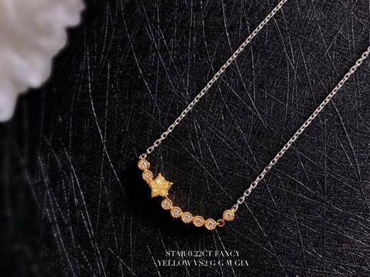 「微笑与星光」五角星黄钻项链0.22克拉fancy yellow黄钻18K金 商品图0