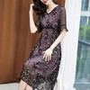 SM-8202370修身显瘦V领桑蚕丝绣花真丝连衣裙 商品缩略图2