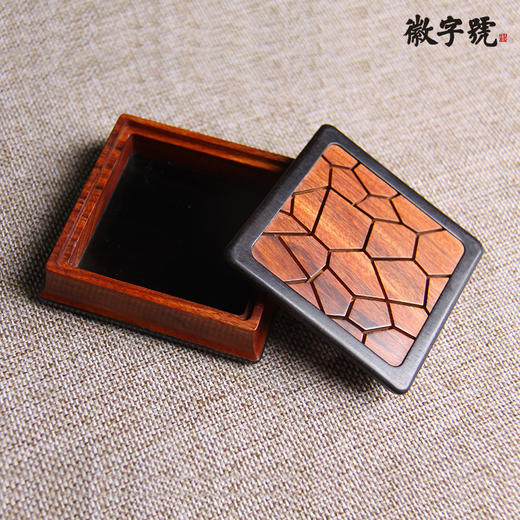 水立方°酸枝镶紫光檀 香盒 商品图2