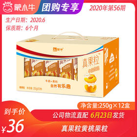 【团购】真果粒黄桃果粒250g×12盒