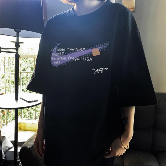 nike联名offwhite短袖,nikeoffwhite联名 耐克offwhite联名 夏季宽松大码男女款短袖t恤衫打底衫 跟单