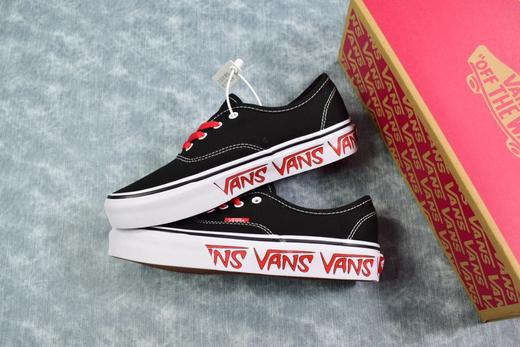 爆款推荐# 吸睛力十足！ Vans Authentic BMX 万斯Aut 黑红/白蓝 侧边字母印花涂鸦低帮帆布板鞋 货号：VN0A38EMQ6D 黑红 货号：VN0A38EMQ9M 白蓝 商品图0