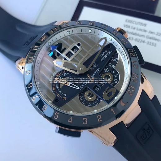 TWA出品—无限创意 品鉴雅典 航海世家 El Toro/Black Toro万年历腕表 复刻天文台认证机芯:UN-32自动上链机芯 专利双窗口大日历 表壳材质:316L钢/陶瓷圈口/陶瓷按钮/陶瓷表 商品图4