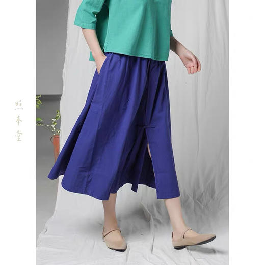 照本堂W2875  盘扣伞裙半身裙 棉麻布衣 茶服中式传统 商品图1