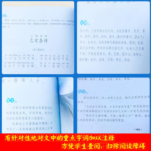 小学生必备古诗词129首+小古文100首 （全2册）赠音频  语文新课标 教育部推荐必读丛书 商品图6
