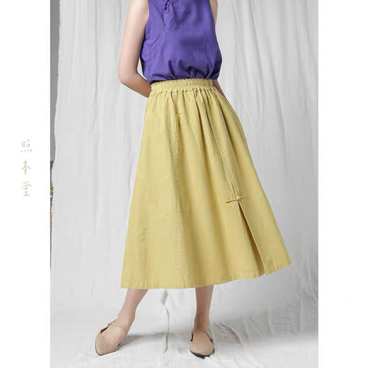 照本堂W2875  盘扣伞裙半身裙 棉麻布衣 茶服中式传统 商品图3