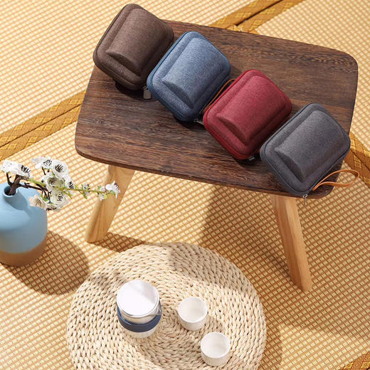 研物坊丨清影 旅行茶具 1壶2杯1茶漏1旅行包 墨灰/酒红/褐棕/黛蓝 四色可选 商品图1