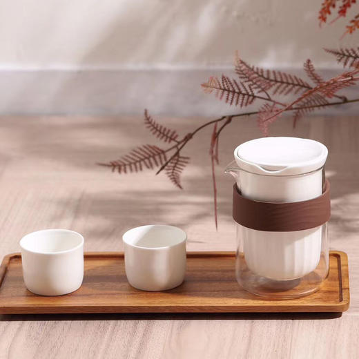 研物坊丨清影 旅行茶具 1壶2杯1茶漏1旅行包 墨灰/酒红/褐棕/黛蓝 四色可选 商品图4