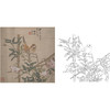 工笔画白描底稿明清花鸟 任伯年 花鸟图  斗方小品册页 MQ05 商品缩略图0