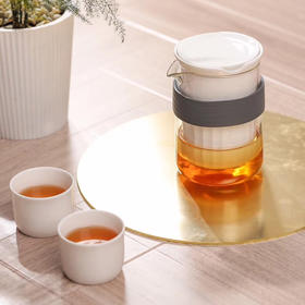 研物坊丨清影 旅行茶具 1壶2杯1茶漏1旅行包 墨灰/酒红/褐棕/黛蓝 四色可选