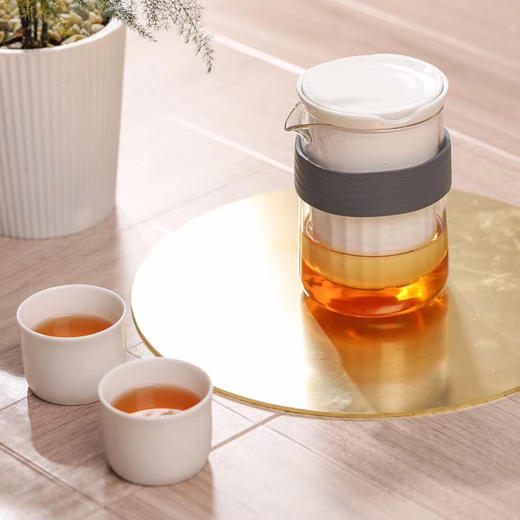研物坊丨清影 旅行茶具 1壶2杯1茶漏1旅行包 墨灰/酒红/褐棕/黛蓝 四色可选 商品图0