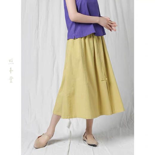 照本堂W2875  盘扣伞裙半身裙 棉麻布衣 茶服中式传统 商品图4