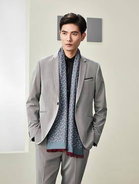 万事利男士双面真丝绒围巾-佩斯丽