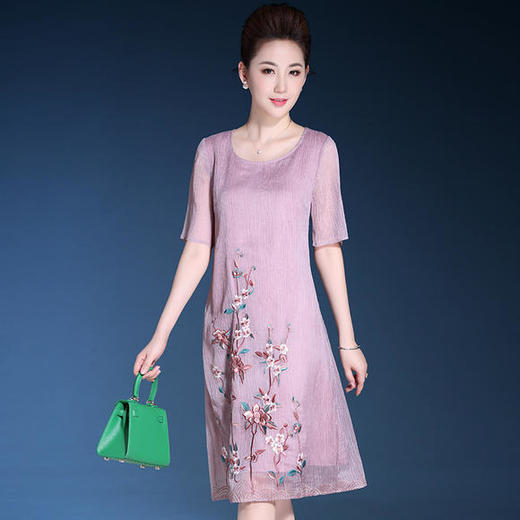 DYSL-Q3836高端定位绣花复古宽松连衣裙 商品图0