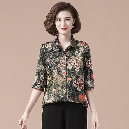 MQ-3164-806夏装新款薄款中袖仿真丝衬衣YY 商品图2