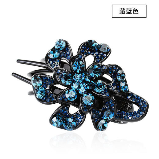 上海旗袍厂LBE-pf103热销发夹鸭嘴夹头饰韩版花朵亚克力一字夹日韩成人彩色水钻盘发器 商品图5
