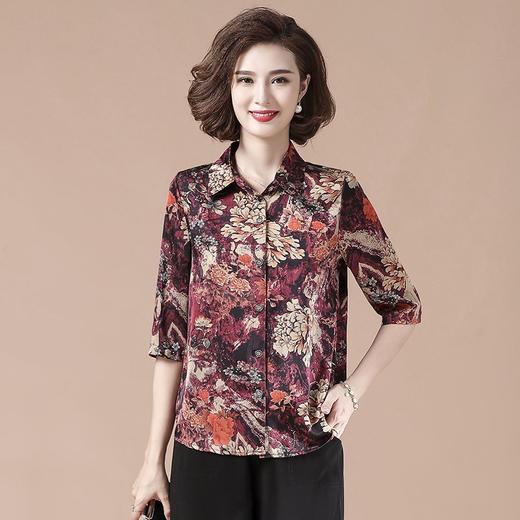 MQ-3164-806夏装新款薄款中袖仿真丝衬衣YY 商品图4