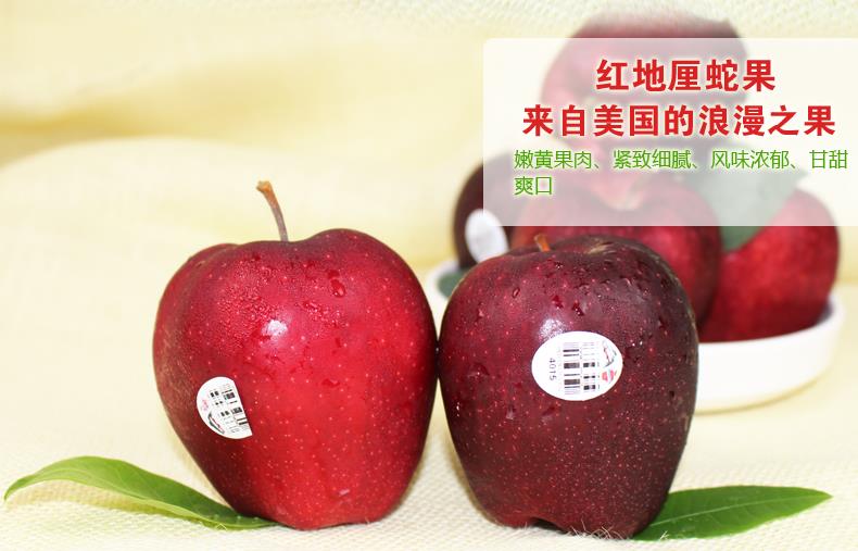 美国红蛇果苹果2盒装 进口水果 单果约210g (一盒2个装)【仅发 川,渝