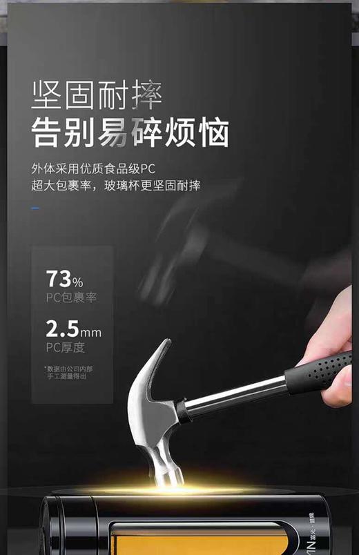 富光水杯玻璃杯双层隔热耐高温男女士便携大容量茶水分离泡茶杯子550ml 商品图4