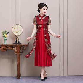 MLY-10982-8夏季婚庆妈妈气质套装大码婚礼服连衣裙