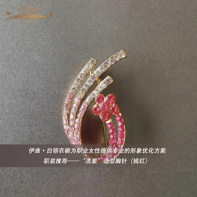 【特惠】YIQU丨“流星”造型胸针（嫣红）