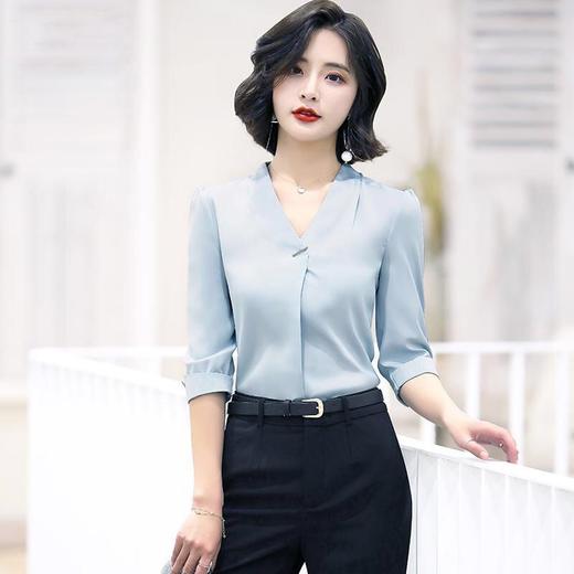 XP-6316XXN韩版职业装2020新款v领短袖工作服 商品图2
