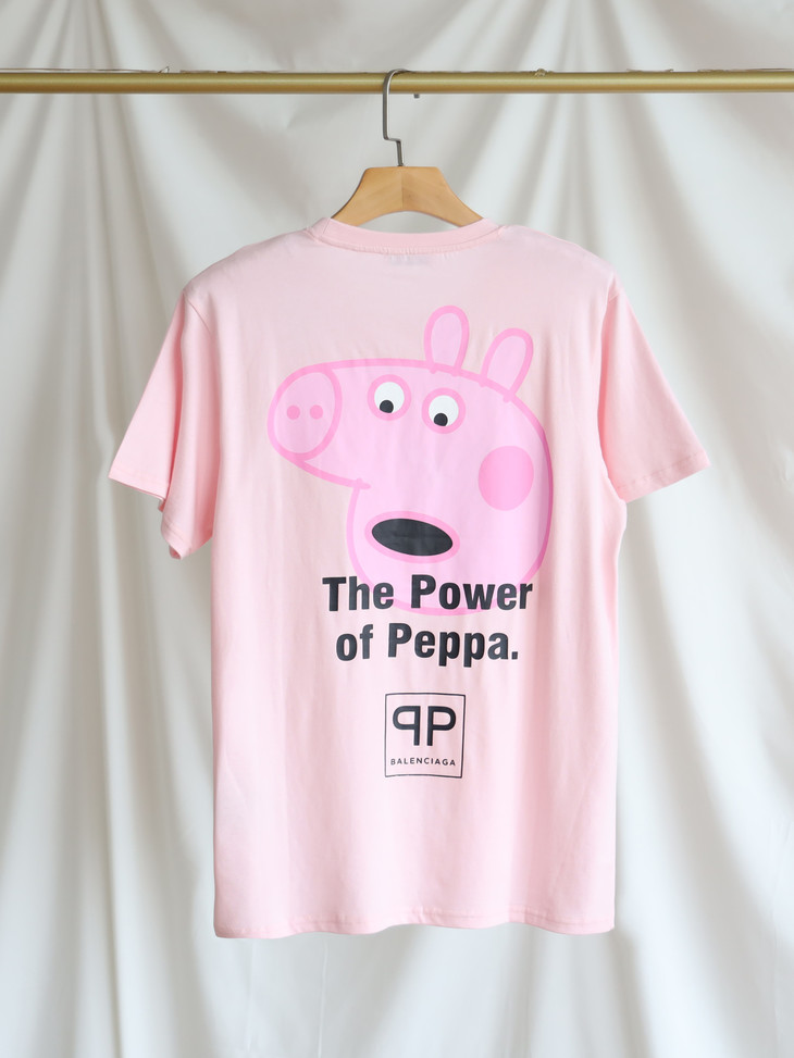 巴黎sj x 小猪佩奇 the power of peppa 联名 情侣款