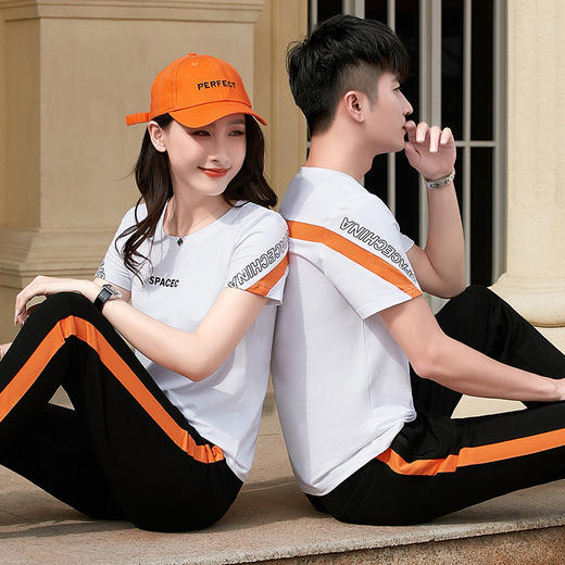 SP-1437732情侣薄款运动套装   短袖长裤运动服 商品图3