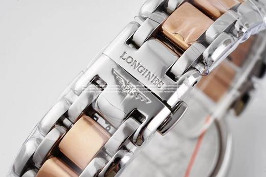 圆润皎洁 精致秀气！品鉴N强女士机械——浪琴表心月系列腕表。【精彩细节】1.腕表尺寸26.5毫米，圆润皎洁的表壳做工出色，散发如正品一般的柔和质感。2.间金镀层——采用18KPVD电镀，并非普通电镀 商品图7