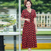 RZ-906夏季新款中年妈妈时尚长款V领碎花连衣裙 商品缩略图1