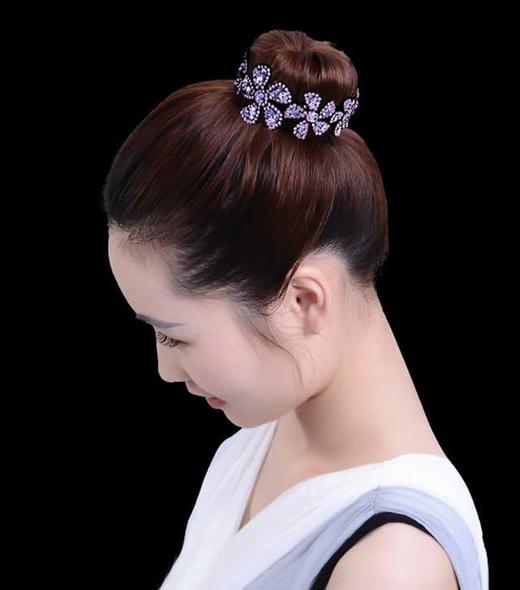 ZY-H064高档水钻花朵扭扭夹  丸子头头饰盘发器 商品图2