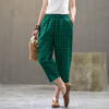 MQ-	1545-1夏装新款休闲减龄显瘦百搭松紧腰格子九分裤YY 商品缩略图4