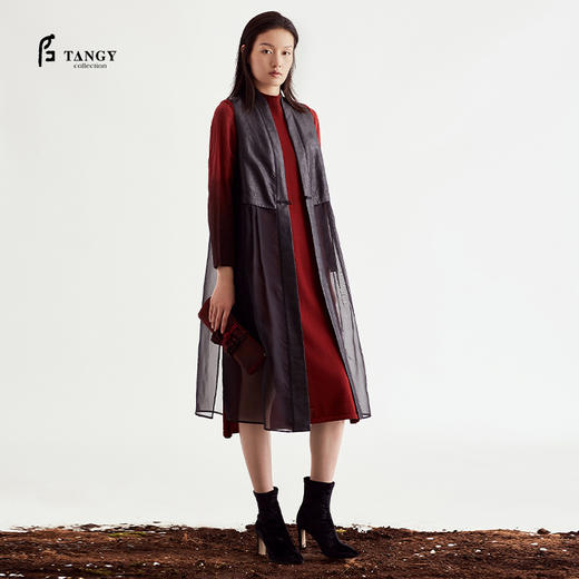 TANGY Collection/天意花誓系列莨绸拼纱马甲 商品图2