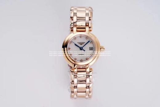 圆润皎洁 精致秀气！品鉴N强女士机械——浪琴表心月系列腕表。【精彩细节】1.腕表尺寸26.5毫米，圆润皎洁的表壳做工出色，散发如正品一般的柔和质感。2.间金镀层——采用18KPVD电镀，并非普通电镀 商品图0