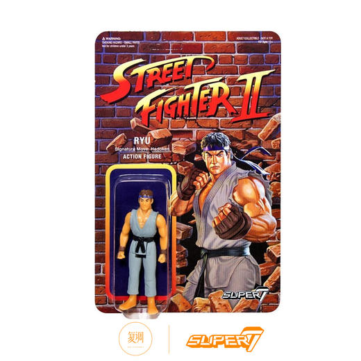 Super7 街头霸王2 冠军版 隆  3.75寸 街霸挂卡 商品图0