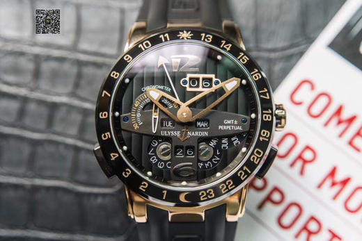 TWA雅典航海世家 El Toro/Black Toro万年历腕表 复刻天文台认证机芯:UN-32自动上链机芯，专利双窗口大日历，表壳材质:316L钢/陶瓷圈口/陶瓷按钮/陶瓷表冠，防眩抗磨损蓝宝石 商品图5