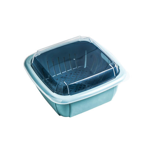 【双层带盖沥水篮厨房】冰箱沥水厨房用品塑料水果收纳篮创意多功能 商品图6