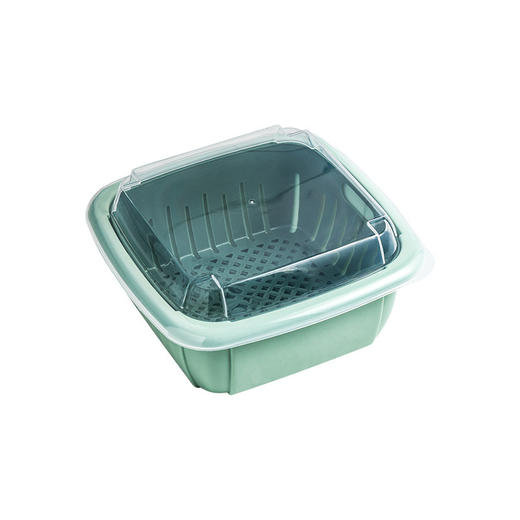 【双层带盖沥水篮厨房】冰箱沥水厨房用品塑料水果收纳篮创意多功能 商品图5