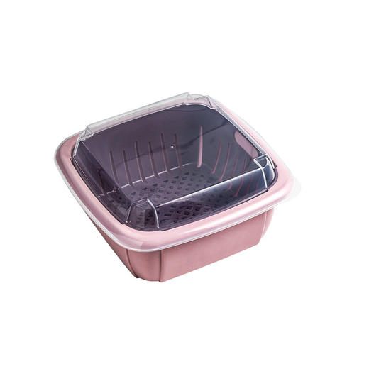【双层带盖沥水篮厨房】冰箱沥水厨房用品塑料水果收纳篮创意多功能 商品图4